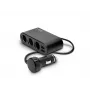 Automobilinis USB įkroviklis SAVIO SA-024 — universalus mobiliesiems įrenginiams, įėjimas 12–24 V, išėjimas 5 V, juodas, skirtas cigarečių uždegimo lizdui