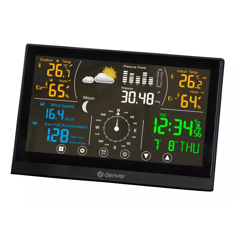 Skaitmeninė meteorologinė stotelė Denver WS-650 vidaus ir lauko termometras barometras higrometras