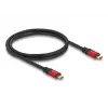 DeLOCK USB laidas USB Type-C, vyriškas į vyrišką, 10 Gbps, PD 3.0 100 W, 1 m, raudonas metalas