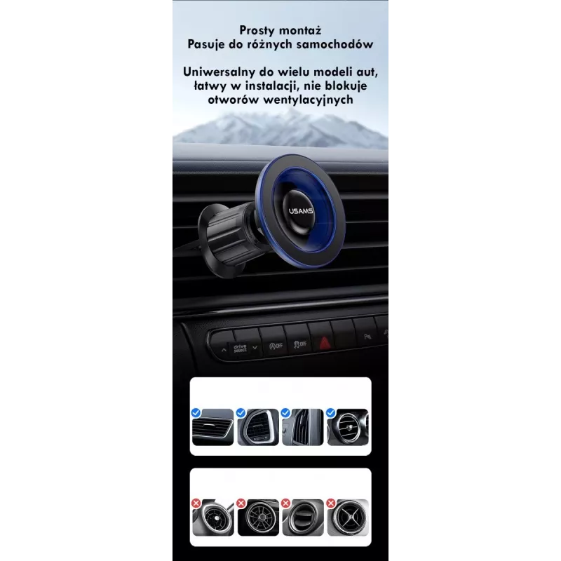 Magnetinis automobilinio telefono laikiklis usams ZJ081 — magnetinis laikiklis išmaniesiems telefonams, kompaktiškas dizainas, lengvas montavimas