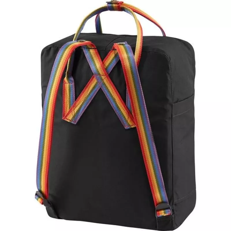 Kuprinė Fjällräven Kånken Rainbow — Vinylon, 380×270×130 mm, juoda/įvairiaspalvė