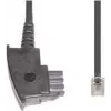 Telefono kabelis e+p T 44/3 3 m permatomas juodas