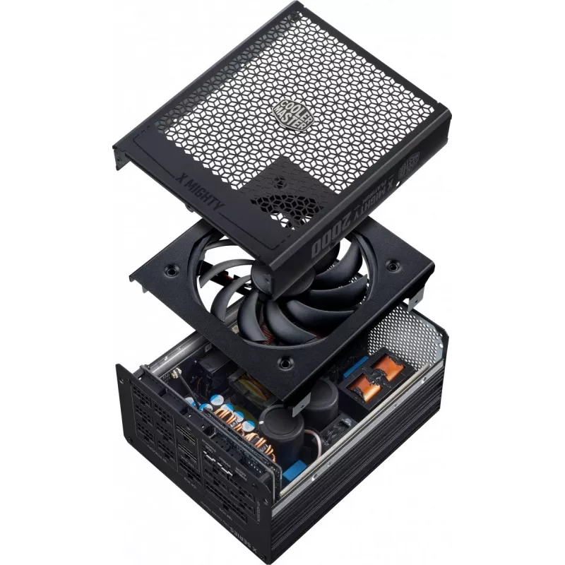Maitinimo blokas Cooler Master X Mighty Platinum 2000W 230V, ATX 24-pin, 80 PLUS Platinum, juodas, 12 cm ventiliatorius