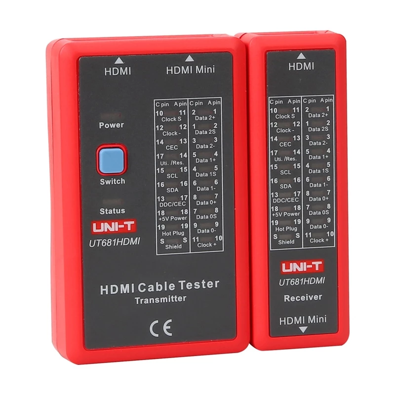 HDMI kabelių testeris No name UT681HDMI — HDMI laidų vientisumo ir sujungimų tikrinimas
