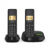 Belaidis analoginis/DECT telefonas Gigaset PURE 100A Duo — 2 rageliai, garsiakalbis, skambučio identifikavimas, 1,5 colio ekranas, juoda