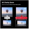 Veiksmo sporto kamera Insta360 Ace Pro 2 — 50 MP, 8K itin didelė raiška (7680×3272), 1/1,3 colio jutiklis, iki 240 kadrų per sekundę, įmontuotas ekranas, „Wi‑Fi“, „MicroSD“, 177,7 g, juoda