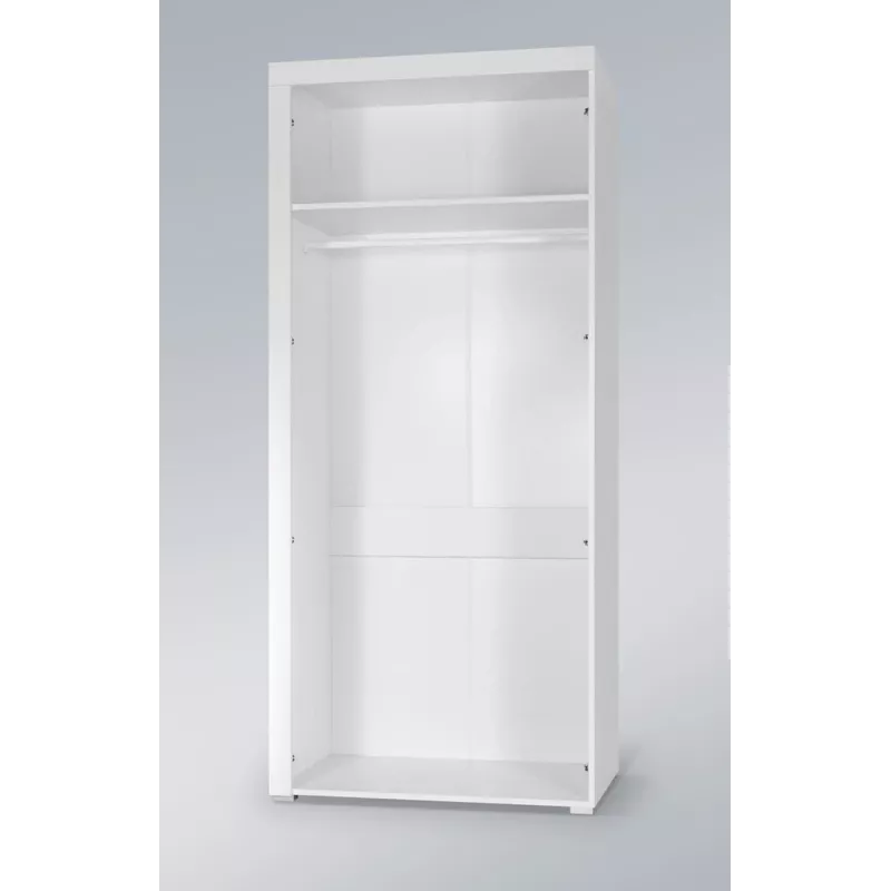 Drabužių spinta cama meble SAMBA balta/baltas blizgesys, 900×550×2030 mm, 1 lentyna