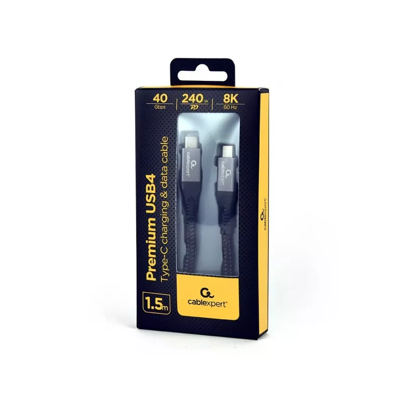 USB-C į USB-C kabelis GEMBIRD CCBP-USB4-CMCM240 1,5 m, USB4 Gen 3x2, 40 Gbit/s, 240 W, juodas