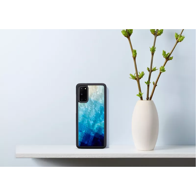 Apsauginis telefono dėklas iKins Samsung Galaxy S20 – mėlyno ežero juoda apdaila