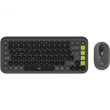 Logitech POP ICON COMBO Swiss, Grafit/Žalia, Bluetooth, Swiss, 920-013275
