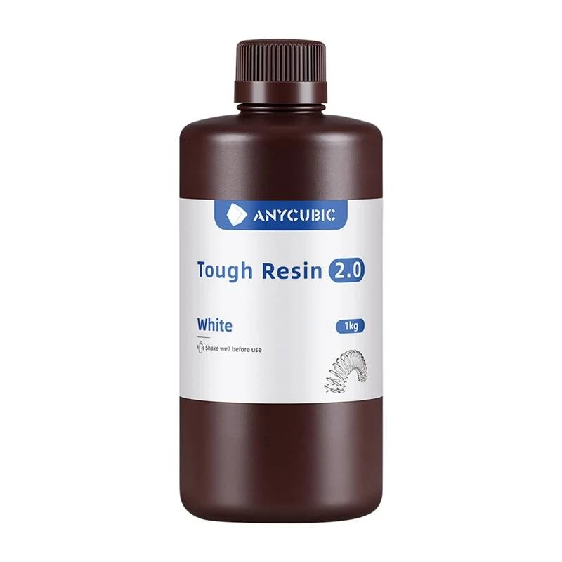 “AnyCubic Tough Resin 2.0” — balta, mažai kvapo, didelio stiprumo 3D spausdinimo derva