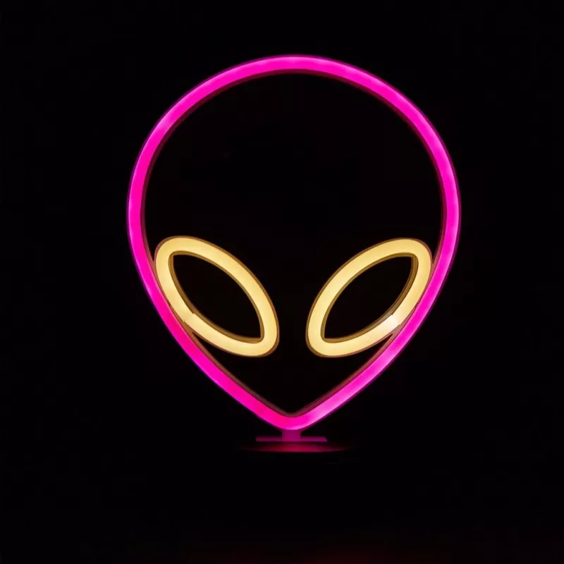 Stalinė lempa MANTA SNL86PK Style Neon Lights UFO Pink – dekoratyvinė neoninio stiliaus rožinė lempa