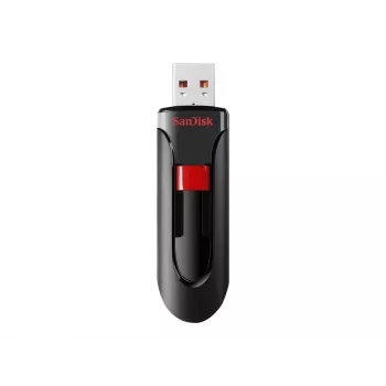 USB atmintukas SANDISK Cruzer Glide 32 GB USB Type-A 2.0, slankioji konstrukcija, apsauga slaptažodžiu, juoda/raudona