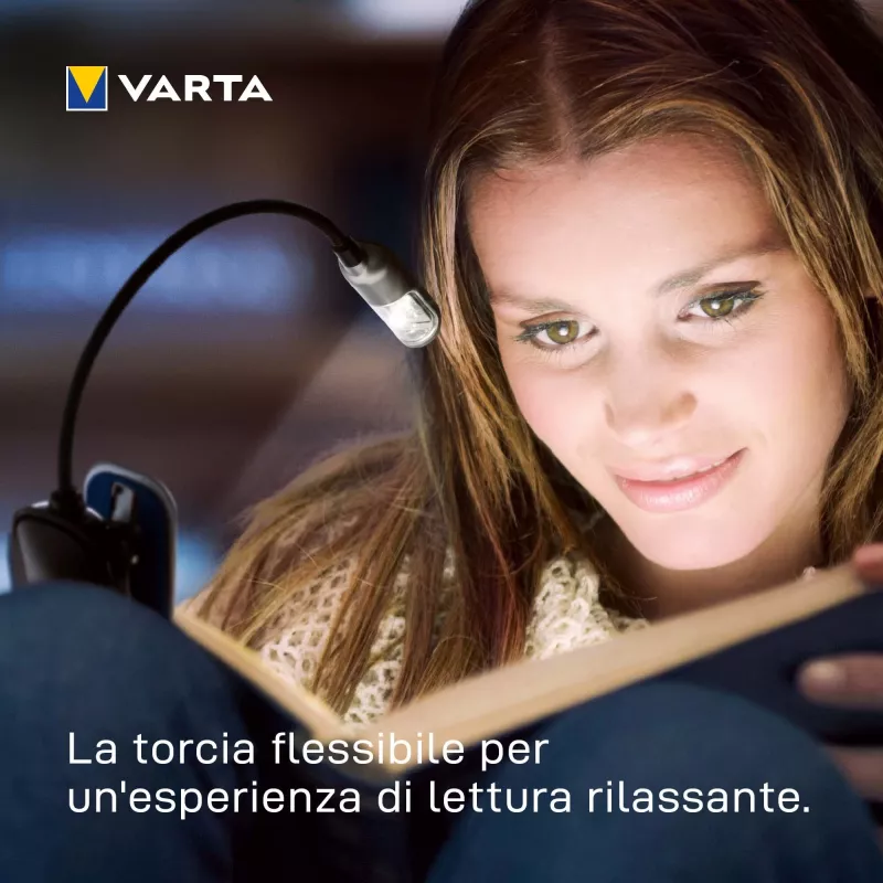 Varta 16618 - Clip Flashlight - juoda - sidabrinė - plastikinė - LED - 1 lempa - 9 lm