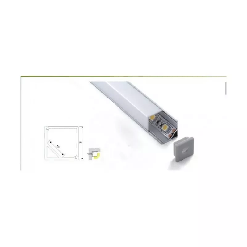 Synergy 21 S21-LED-PR20197 - Modulinis profilis - Balta - Aliuminis - 2 m (S21-LED-PR20197)
