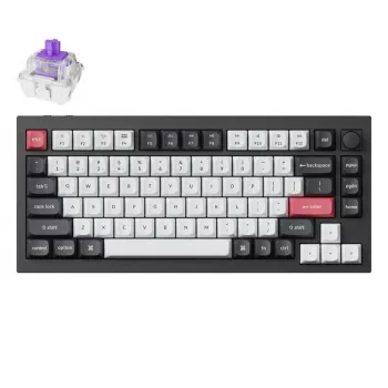 Mechaninė klaviatūra Keychron Q1 HE RGB Hot-Swappable belaidė anglies juoda