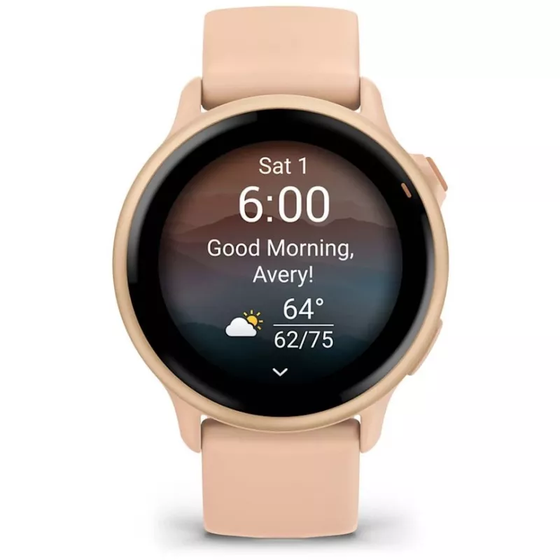 Garmin vívoactive 6 3,05 cm (1,2) AMOLED 42 mm Skaitmeninis 390 x 390 pikselių Liečiamas ekranas Rožinis Wi-Fi GPS (palydovas)