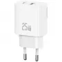 USAMS CC315 T65 25W 1xUSB-C 1xUSB-A greito įkrovimo sieninis įkroviklis