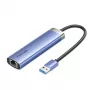 Vention TGFSB USB 3.2 Gen 1 (3.1 Gen 1) Type-A 5 prievadų šakotuvas su Gigabit RJ-45 ir USB-C, mėlynas