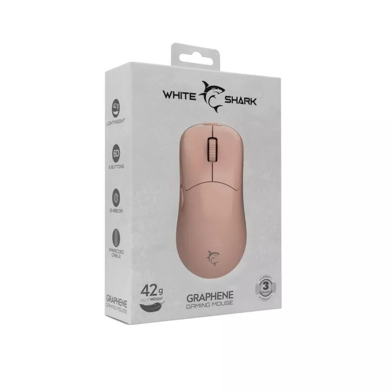 Pelė White Shark GM-5014 Graphene Pink USB