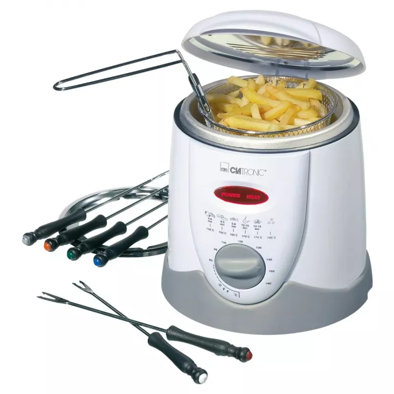Clatronic FFR 2916 Single 1 L Stand-alone 900 W Deep fryer Pilka, White