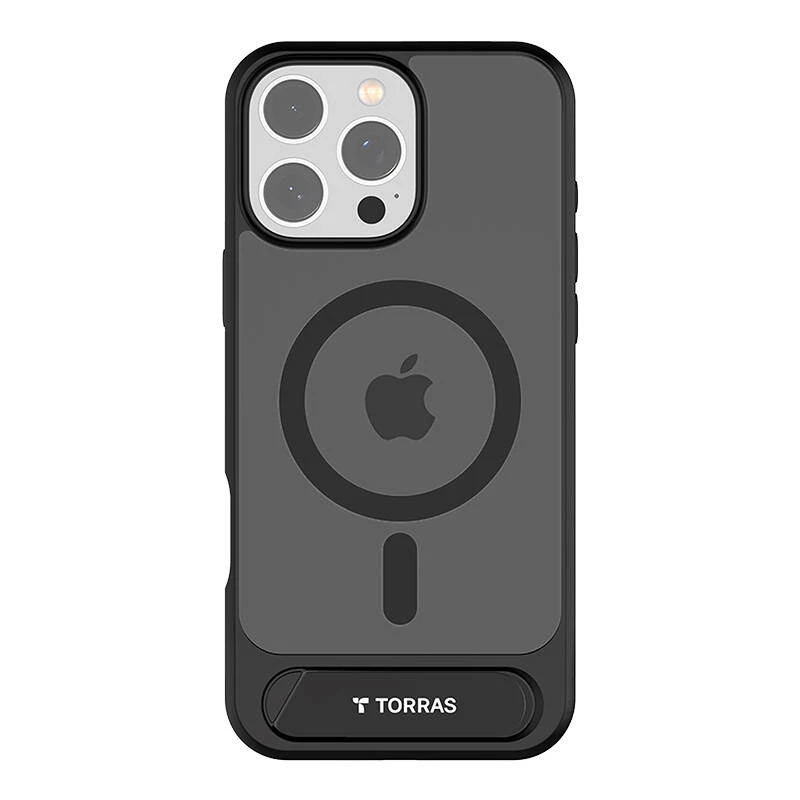 Torras Pstand serijos dėklas, skirtas iPhone 16 Pro Max (juodas)
