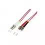 LogiLink - komutacinis kabelis - LC daugiamodis (M) į ST daugiamodį (M) - 1 m - Šviesolaidis - Dvipusis - 50/125 mikrometrai - OM4 - Be halogenų - Viržių violetinė
