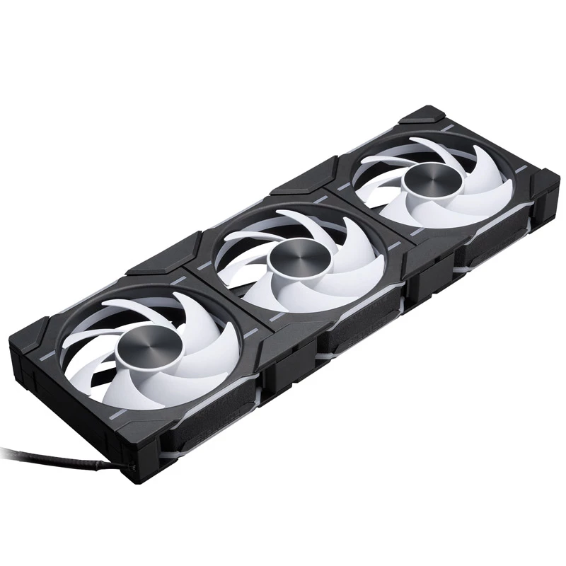 Phanteks D30 120 mm ARGB PWM korpuso ventiliatoriai – juodi, 3 vnt.