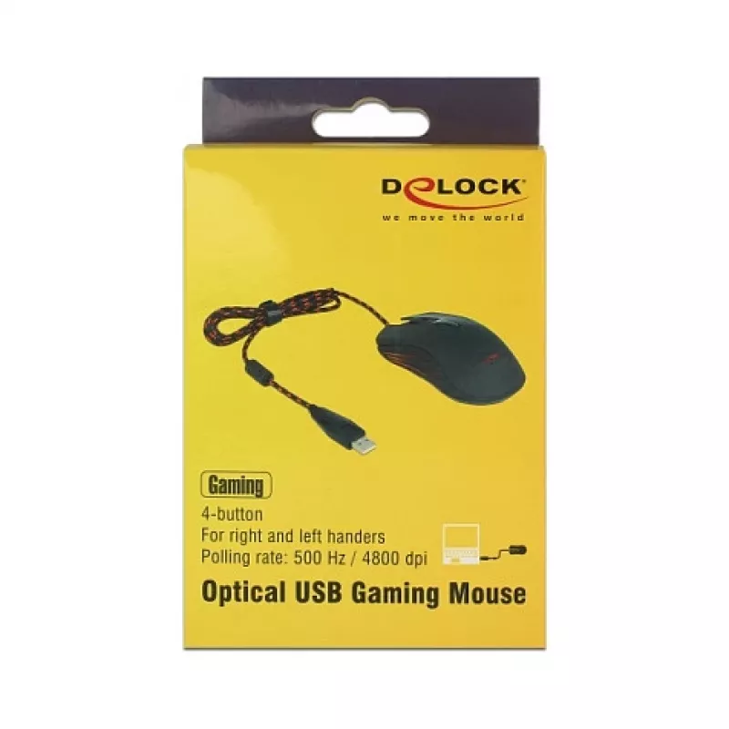 Žaidimų pelė DeLOCK 12531 abiem rankoms tinkama USB Type-A optinė 4800 DPI