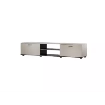 TV spintelė Cama Meble SOHO 180x43x37 cm — kašmyro spalvos viršus, juodas korpusas
