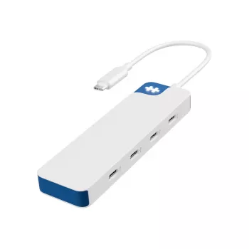 Hyper HyperDrive Flex 4 prievadų USB-C šakotuvas, balta/mėlyna | HD5201BUGL