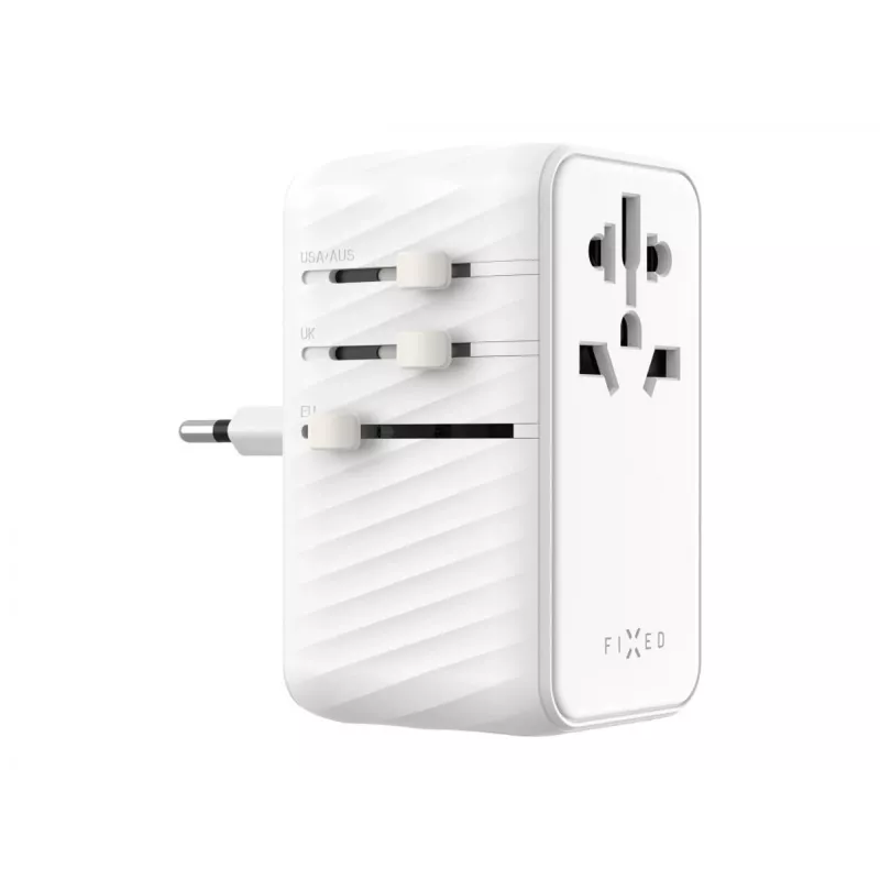 Fixed | Voyager 85W kelioninis adapteris ES, JK ir JAV/AUS, su 4xUSB-C ir 1xUSB išėjimu | Adapteris