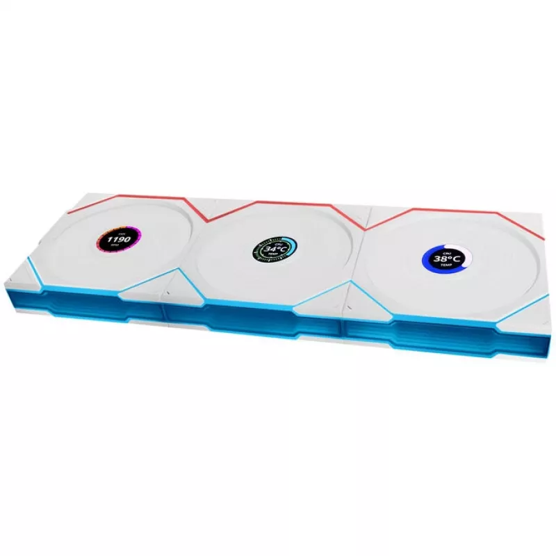 Aušinimo ventiliatorius Lian Li UNI FAN TL Wireless LCD ARGB PWM 120mm — belaidis valdiklis, LCD ekranas