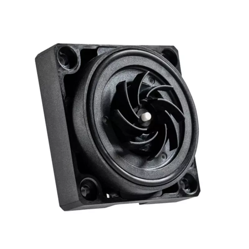 Pump BitsPower K1M — kompaktiškas juodas vandens aušinimo siurblys, 8–16V, 0,7A, 8,4W, 62×62×28,1 mm