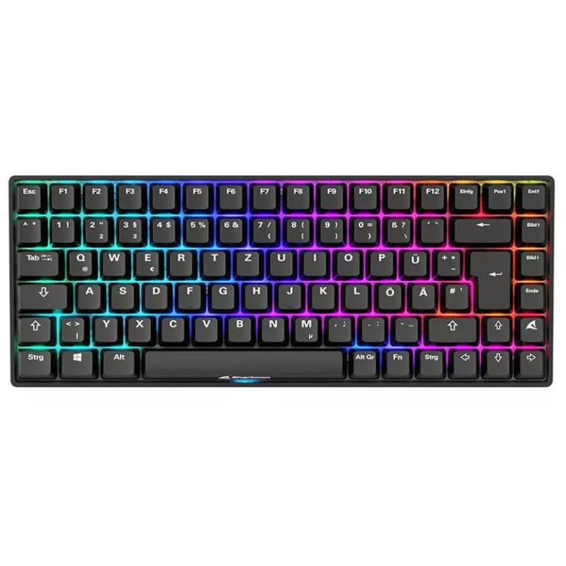 Mechaninė žaidimų klaviatūra Sharkoon Skiller SGK50S3 PBT juoda geltona RGB
