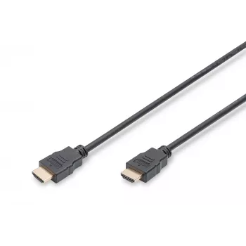 Assmann HDMI didelės spartos jungiamasis kabelis. A tipo M/M. 5,0 m. su Ethernet. buvęs HDMI 1.4. UL. juodas. auksinis (AK-330114-050-S)