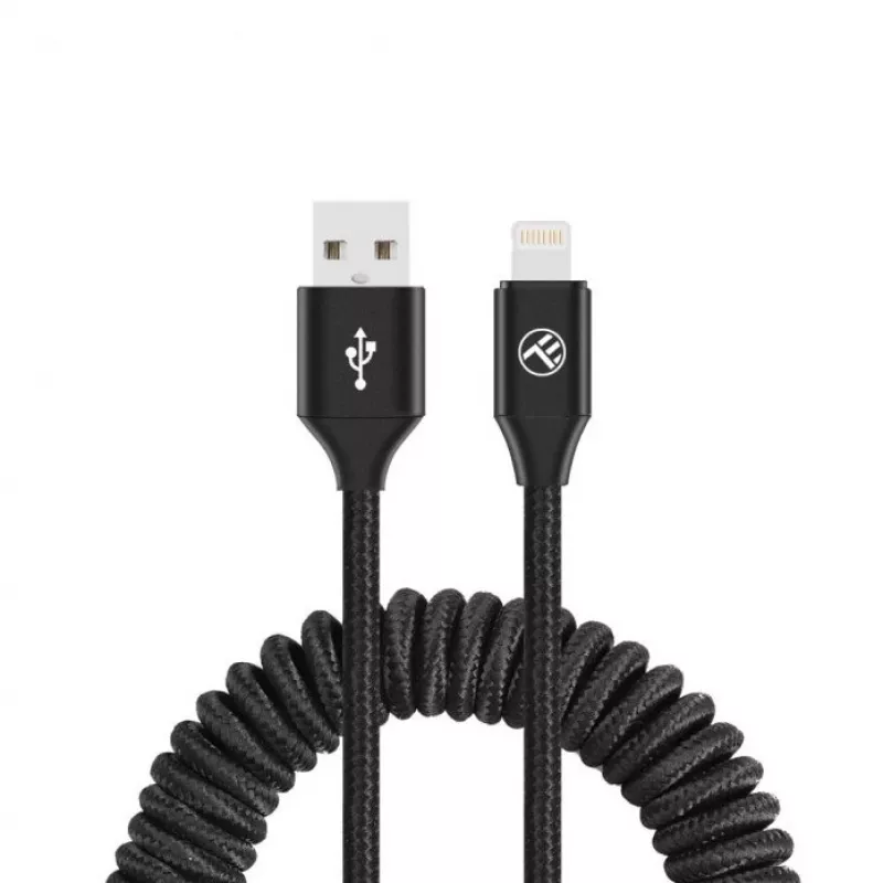 USB į Lightning duomenų kabelis Tellur Extendable 3A, 1,8 m, juodas