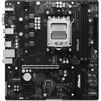 Motininė plokštė ASRock A620AM-HVS Micro ATX — AMD A620A mikroschemų rinkinys, Socket AM5, DDR5, 2 DIMM, iki 128 GB, HDMI 2.1, M.2 2280
