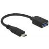 USB laidas DeLOCK USB 3.1 Gen 2 Type-C/Typ-A 0,1 m juodas