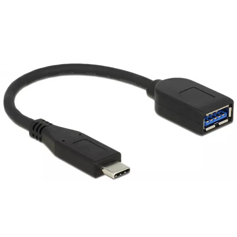 USB laidas DeLOCK USB 3.1 Gen 2 Type-C/Typ-A 0,1 m juodas