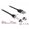 USB laidas DeLOCK 85723 USB 2.0 1,1 m USB A USB C/Micro-USB B Juodas