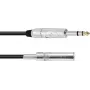 Garso kabelis Omnitronic 6,3 mm stereo lizdo ilgintuvas, 3 m, juodas