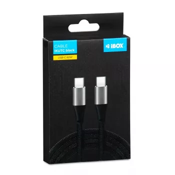 iBOX IKUTC USB-C laidas 60 W 2 m juodas