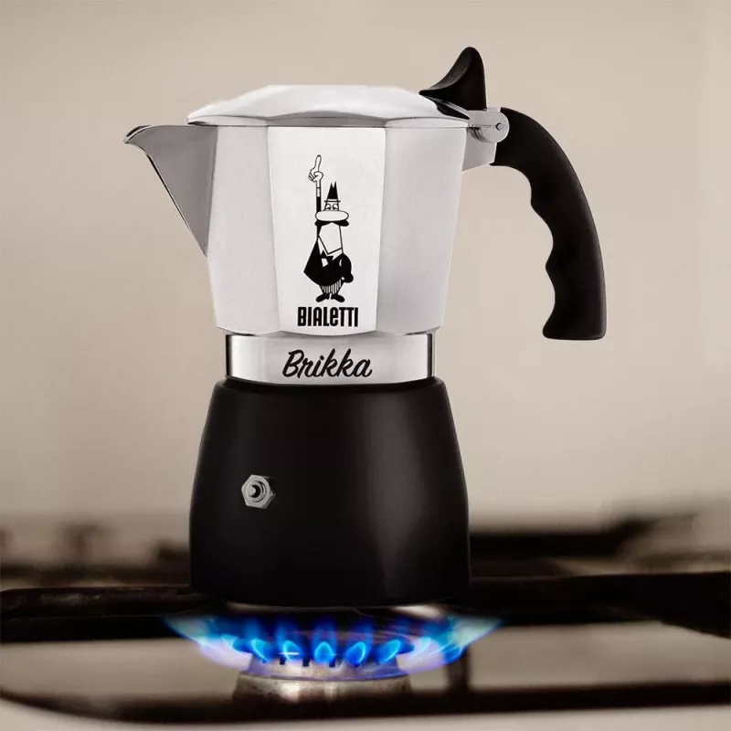 Bialetti Brikka Moka puodas 0,1 L Juodas, Nerūdijantis plienas
