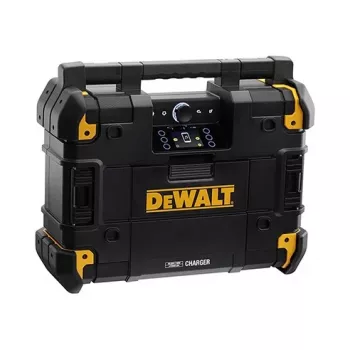 Nešiojamasis radijas DeWalt DWST1-81078-QW — AM/FM skaitmeninis imtuvas, LED ekranas, 4 garsiakalbiai, AC/DC maitinimas, USB prievadas, AUX išvestis
