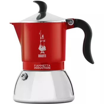 Kaitlentės espreso virimo aparatas BIALETTI FIAMMETTA 2TZ Induction raudonas, 2 puodelių kaitlentės moka puodas
