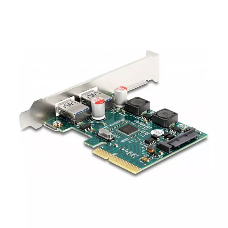 DeLOCK PCI Express x4 kortelė su 2 išoriniais USB 10 Gbps Type-A lizdais, žemo profilio