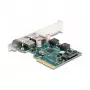 DeLOCK PCI Express x4 kortelė su 2 išoriniais USB 10 Gbps Type-A lizdais, žemo profilio