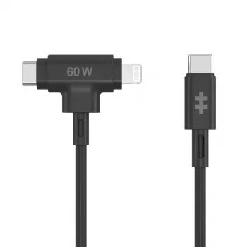 HYPER HyperJuice USB kabelis USB 2.0 1,5 m USB C USB C/Lightning juodas