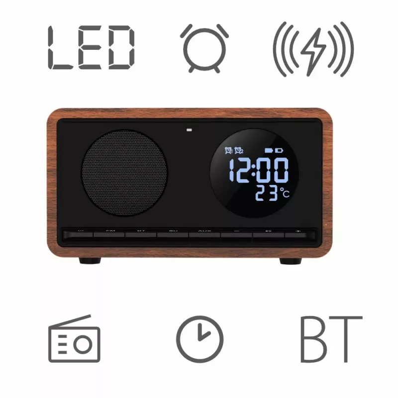 MANTA radijo laikrodis RDI912B Rimini Juoda su 12 colių ekranu ir 8 GB atminties